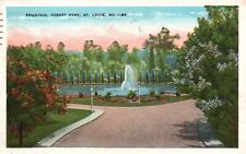 Postcard MO St Louis Missouri Fountain Forest Park 1934 WB Vintage PC e9569 picture