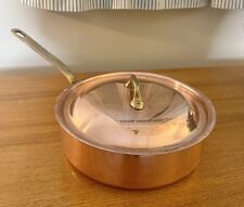 Vintage Mauviel Copper 9.5” Sauté Pan and Lid Made in France Original Condition picture