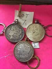 Set 3 Lot Coin Keychains 1873-1894-1921 Copies Junk Drawer Combine Shipping Bulk picture