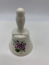 Ceramic Bell Saint John N.B. Purple Flower 3.5