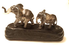 Sterling Silver Hallmarked Patrick Mavros Zimbabwean Pair of Elephants Figurines picture