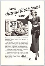 1934~Kellogg's Corn Flakes~Breakfast Cereal~Food~30s Vintage Print Advertisement picture