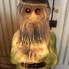 Blow Mold Halloween Zombie Gnome Red Eyes Lighted Union Products Spooky picture