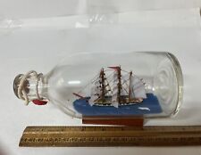 Vintage Small Glass Ship in the Bottle with Cork picture