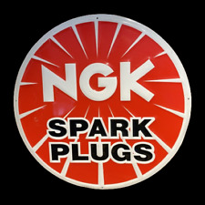 PORCELAIN ENAMEL NGK SPARK PLUGS SIGN 30X30 INCHES DOUBLE SIDED picture