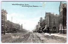1908-10's WELLINGTON KANSAS WASHINGTON STREET DIRT ROADS FUNKY FONT POSTCARD picture