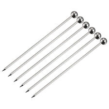 Metal Cocktail Picks 6Pcs, Reusable Cocktail Toothpick Ball Shape - Silver picture