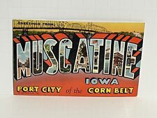 Big Letter Greetings Muscatine Iowa IA c 1962 Welcome Postcard Club A43 picture