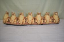 Lesley Anne Vintage Door Draft Stopper Sewn Weighted Fabric Row Kitty Cats 1997 picture