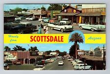 Scottsdale AZ-Arizona, Banner Greetings Of Town, Advertising Vintage Postcard picture