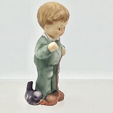 Vintage Berta Hummel Goebel 3” Figurine Boy Stringing Cranberries Mini Figurine picture