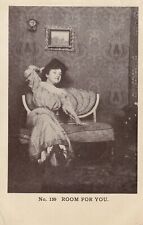 Vintage Room For You Woman on Couch Waiting For Lover Postcard Early 1900s Love picture