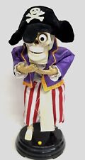 14” Gemmy Head Beholder Skeleton Pirate Halloween Pegleg Animated Jokes 2004 picture