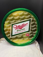 Vintage Miller High Life Green & Gold Metal Serving Tray CHAMPAGNE OF BEERS picture