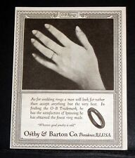 1919 OLD MAGAZINE PRINT AD, OTSBY & BARTON RINGS, WHEREVER GOOD JEWELRY IS SOLD picture