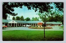 Bryan OH-Ohio, Colonial Manor Motel, 1950's Cars, Advertising, Vintage Postcard picture