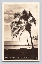 Sunset Palm Hawaiian Islands S-564 RPPC Real Photo VINTAGE POSTCARD 1328 picture