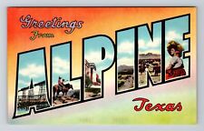 Alpine TX-Texas, LARGE LETTER Greetings Vintage Souvenir Postcard picture