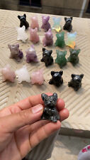 21pcs 1.6 inch  Natural many type  stone  carved dog picture