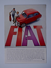 1960 Fiat 500 Vintage Red Original Print Ad 8.5 x 11