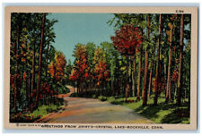 c1940's Trees Road Greetings from Jimmy's-Crystal Lake Rockville CT Postcard picture