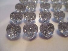 VINTAGE RHINESTONE HEART SHAPE SPARkLING  RHINESTONE BUTTONS - 42 BUTTONS picture