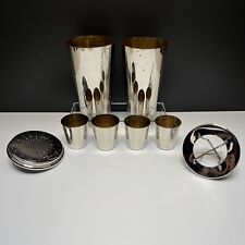 Antique DRGM German Travel Cocktail Shaker Set Kit 6 Nesting Cups Old Vintage DE picture