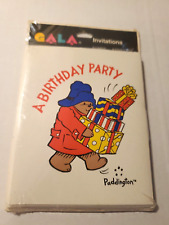 Vintage  PADDINGTON BEAR BIRTHDAY INVITATIONS 8 CARDS PER PACK picture