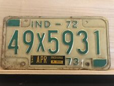 1972  - 1973 Indiana License  Plate 49X5931 picture