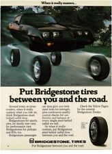 1979 BRIDGESTONE Tires on PONTIAC Black Firebird TRANS AM Vintage Print Ad picture