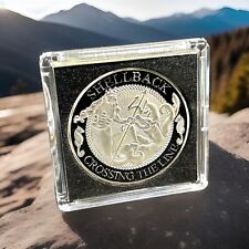 Shellback United States Navy Marine Corps USN USMC Challenge Coin SILVER Finish picture