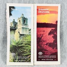 Vintage AAA Road Map TEXAS 1988 and ARKANSAS OKLAHOMA 1987 picture