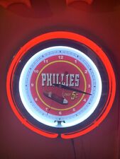 Phillies Blunt Cigars Tobacco Store Bar Man Cave RED Neon Wall Clock Sign picture