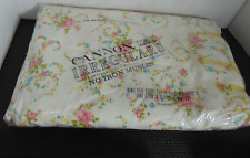 Vintage Cannon No Iron Muslin Irregulars King Flat Sheet Floral NOS picture