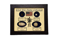Original Civil War Bullets Relics in Matted Display Case (4 Piece) with COA picture