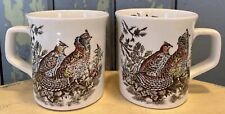2 Vintage Johnson Brothers Game Birds Grouse Ceramic Mugs England picture