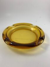 Vintage Amber Ashtray Artglass 8 inches picture