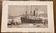 RMS Mauretania October 1910 Old Ship Postcard  picture