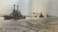 1919 Vintage Illustration American Fleet Returning to New York Harbor picture