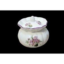 Vintage Reutter Porzellan Porcelain Germany Floral Round Trinket Box & Lid picture