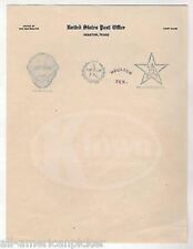 General Sam Houston Texas Antique United State Post Office Stamps Letterhead picture