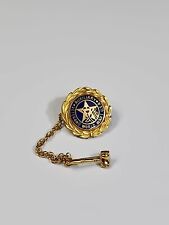 Auxiliary USA World War I Veterans 1/20 10K GF Pin w/ Chain Attached Gavel picture