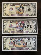 Disney Dollars Set $1 $5 $10 “Celebrate Today” T Series 2009 picture