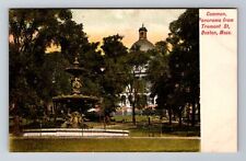 Boston MA-Massachusetts, Panorama of Common, Antique Vintage Souvenir Postcard picture