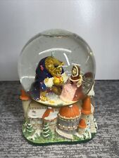 Vintage Disney Beauty &Beast Snow Globe, Works, Merry Little Christmas picture