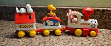 Snoopy Express Train Peanuts Gang 1972 Vintage Wood Stock picture