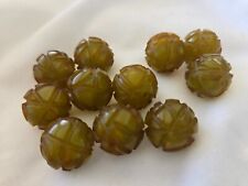 Antique,vintage,BAKELITE,beautifully carved beads,GORGEOUS GREEN COLOR picture