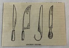 1883 small magazine engraving ~ ANCIENT KNIVES- Pompeii Italy picture