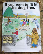 Rare McGruff's Park 1989 Take a Bite Out of Crime Vintage 1990s Anti Drug Poster picture