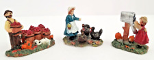 Thanksgiving Figurines Resin Hand Painted Country Style Set of 3 picture